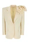 Magda Butrym '01' Blazer Featuring Floral Embellishment In Cream