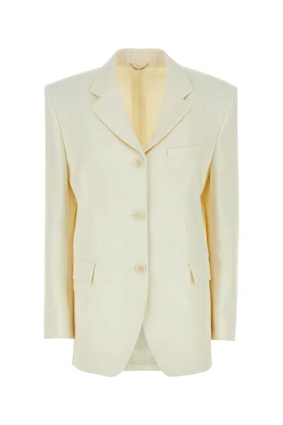 MAGDA BUTRYM IVORY WOOL BLEND OVERSIZE BLAZER