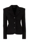 Magda Butrym Brown Boucle Blazer In Black