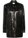 Magda Butrym Button-up Leather Jacket In Black