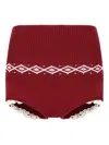 Magda Butrym Jacquard Lace Shorts In Red