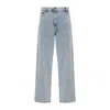 Magda Butrym Cotton Denim Straight Leg Pants In Blue