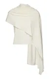 Magda Butrym Jersey Cape-effect Top In White