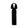 Magda Butrym Jersey Long Dress With Halter Neck In Black