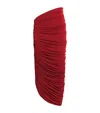Magda Butrym Draped Midi Skirt With Intricate Ruching In Red