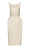 Magda Butrym Jewel Neck Midi Dress In Ivory