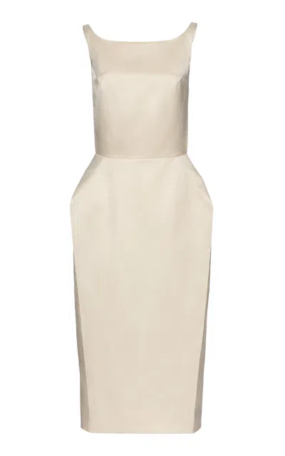 Magda Butrym Jewel Neck Midi Dress In Ivory