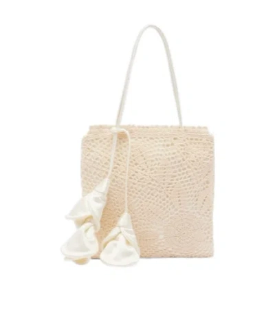 Magda Butrym Julia Crochet Tote Bag In Neutral