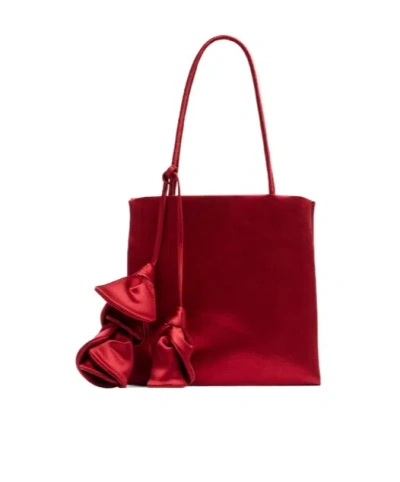 Magda Butrym Julia Satin Shoulder Bag In Red