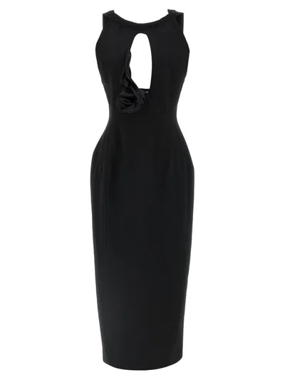 Magda Butrym '32' Fitted Keyhole Midi Dress In Black