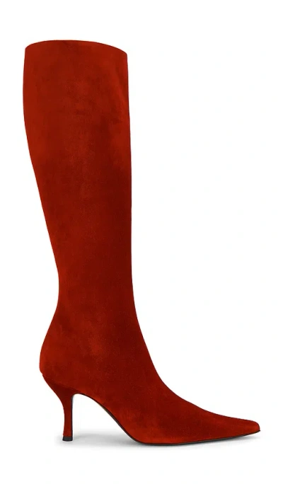 Magda Butrym Suede Knee-high Boots In Red