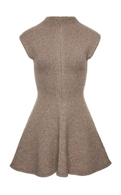 Magda Butrym Knit A-line Mini Dress In Nude