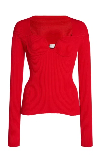 Magda Butrym '06' Knitwear Sweater Off-the-shoulder Design In Red