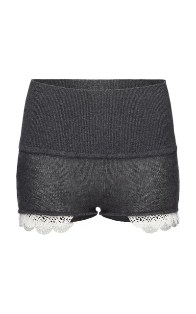 Magda Butrym Knit Cashmere Shorts In Black