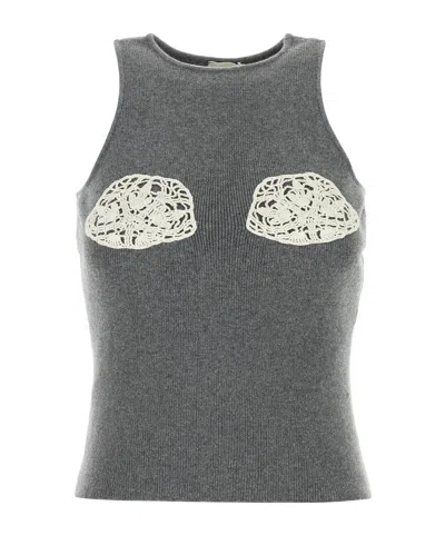 MAGDA BUTRYM CROCHET-DETAIL KNITTED TOP