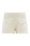 Magda Butrym Knitted Crochet Shorts In White