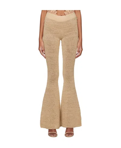 Magda Butrym Knitted Horn Casual Pants In Nude