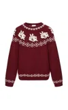 Magda Butrym Knitted Wool Sweater In Burgundy