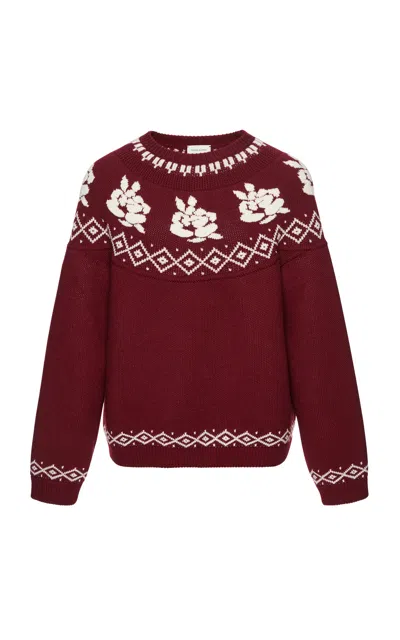 Magda Butrym Knitted Wool Sweater In Burgundy
