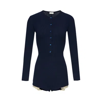 Pre-owned Magda Butrym Knitwear Bodysuit 'navy' | Blue | Women's Size 34