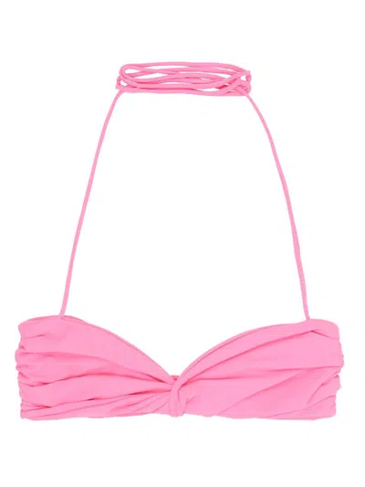 Magda Butrym Knotted Bandeau Top Halter Neck In Pink