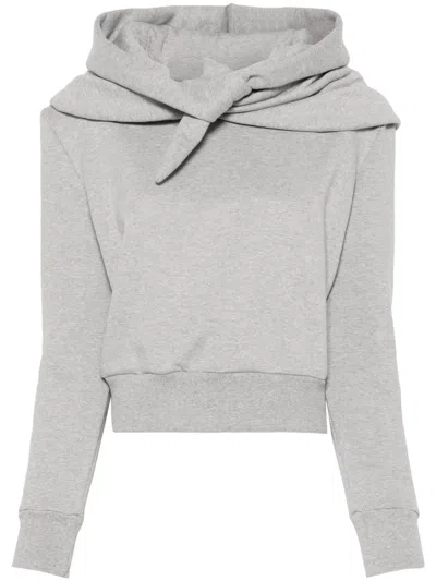 Magda Butrym Knot-detail Hoodie In Grey