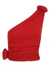 Magda Butrym Knot-detail One-shoulder Blouse In Red