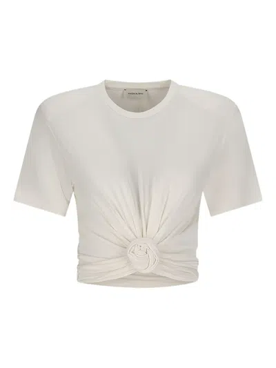 Magda Butrym Knot-detailing T-shirt In Neutral