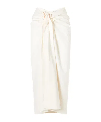 Magda Butrym Knot-detail Ruched Midi Skirt In White