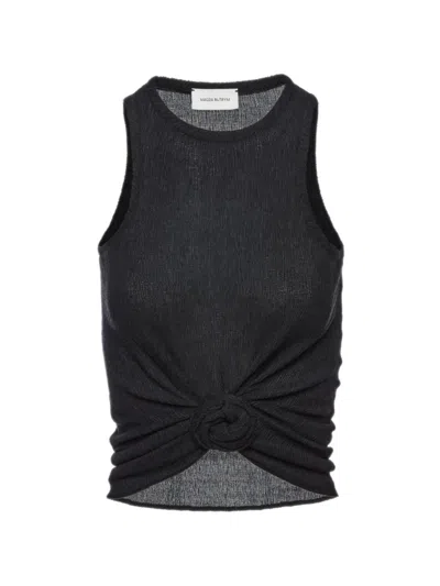 Magda Butrym Knot-detail Tank Top In Black