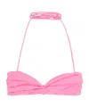 Magda Butrym Knotted Bandeau Top Halter Neck In Pink