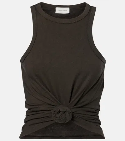 Magda Butrym Knotted Cotton And Silk Tank Top In Gray