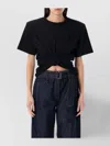 Magda Butrym Twist-front Ribbed Cotton-blend Jersey T-shirt