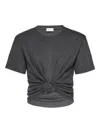 Magda Butrym Knotted Front T-shirt In Gray