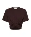 Magda Butrym Knotted Jersey T-shirt In Brown In Brown