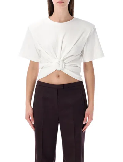 Magda Butrym Knotted Ribbed White T-shirt