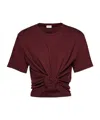 Magda Butrym Knotted Ribbed T-shirt In Brown