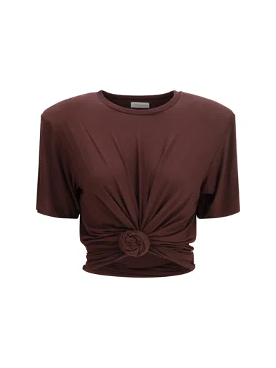 Magda Butrym Knot-detail T-shirt In Brown