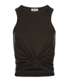 Magda Butrym Knotted Cotton And Silk Tank Top In Gray