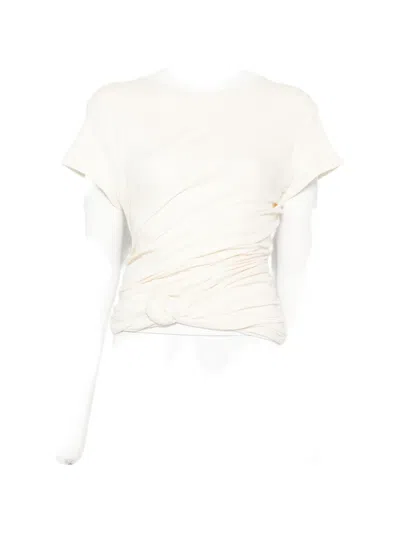Magda Butrym Knotted T-shirt In Neutral