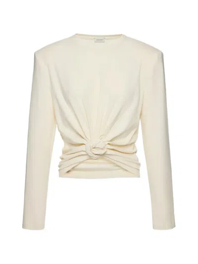 Magda Butrym Cropped Cotton-blend Jersey Top In White
