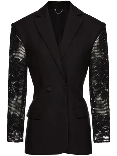 Magda Butrym Lace Crochet Blazer In Black