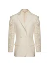 Magda Butrym Lace Crochet Hourglass Blazer In Neutral