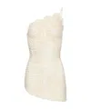 Magda Butrym Mini Crochet Lace Dress With Asymmetric Hem In Cream