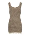 Magda Butrym Women Melange Brown Knit Mini Dress In Neutral
