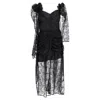 Magda Butrym Lace Detail Midi Off-shoulder Dress In Black Silk In Black