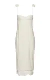 Magda Butrym Lace-detailed Empire Waist Silk-blend Midi Dress In White