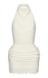Magda Butrym Lace-detailed Halter Silk-blend Mini Dress In White