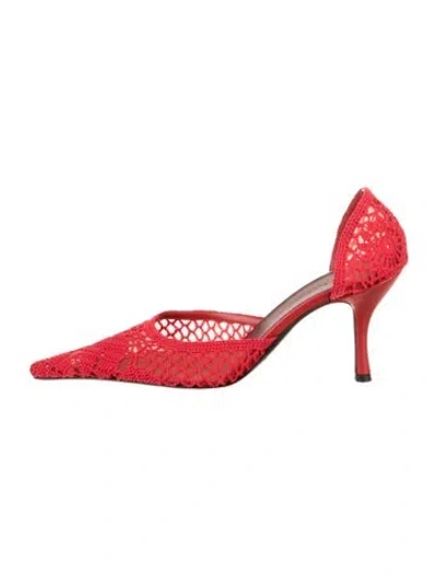Pre-owned Magda Butrym Lace Lace Pattern Pumps In Red