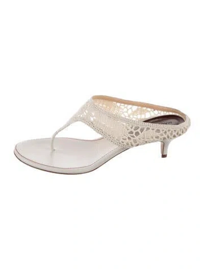 Pre-owned Magda Butrym Lace Lace Pattern Sandals In Neutrals
